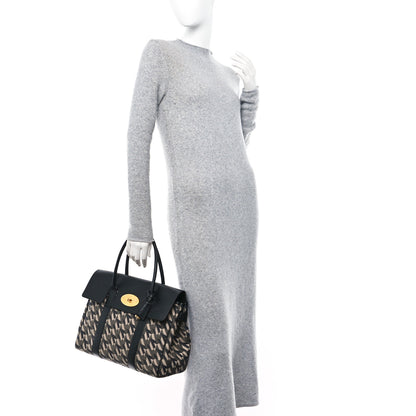 Mulberry Monogram Smooth Calfskin Canvas Print Bayswater Black 2 of 11