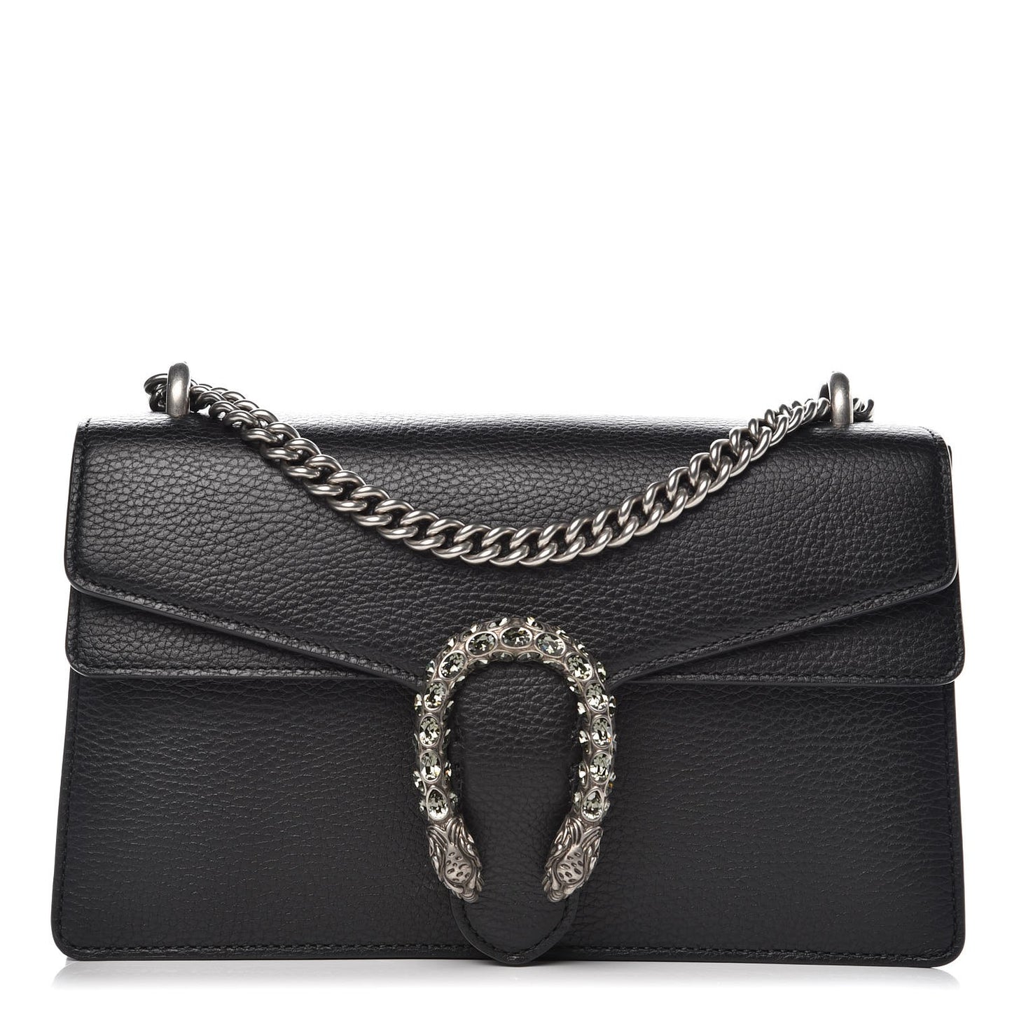 Pebbled Calfskin Small Dionysus Shoulder Bag Black