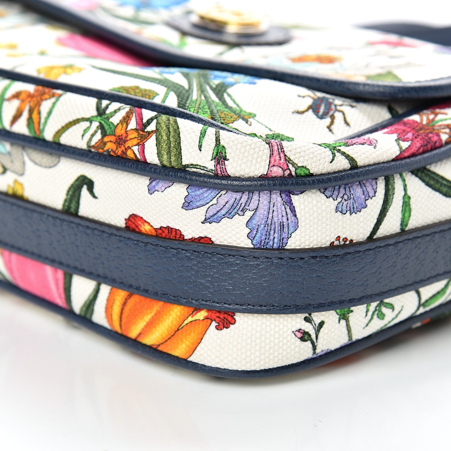 Gucci Canvas Flora Floral Shoulder Bag White Blue Agata Mulitcolor 6 of 10