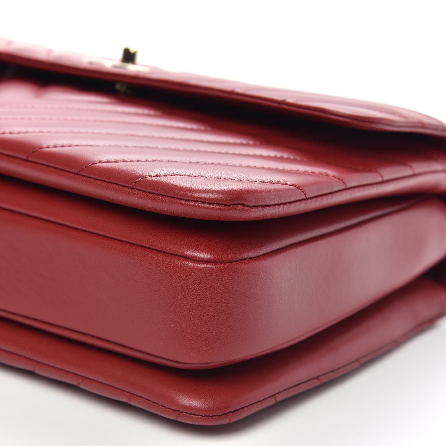 Chanel Lambskin Chevron Quilted Medium Trendy CC Dual Handle Flap Bag Red 11 of 13