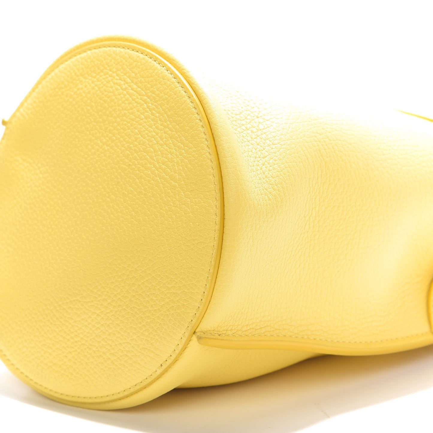 Grained Calfskin Nano Big Bag Bucket Citron