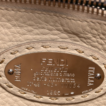 Fendi Cuoio Romano Selleria Bi-Color Medium Peekaboo Iconic Satchel Blue Neon Latte 7 of 12