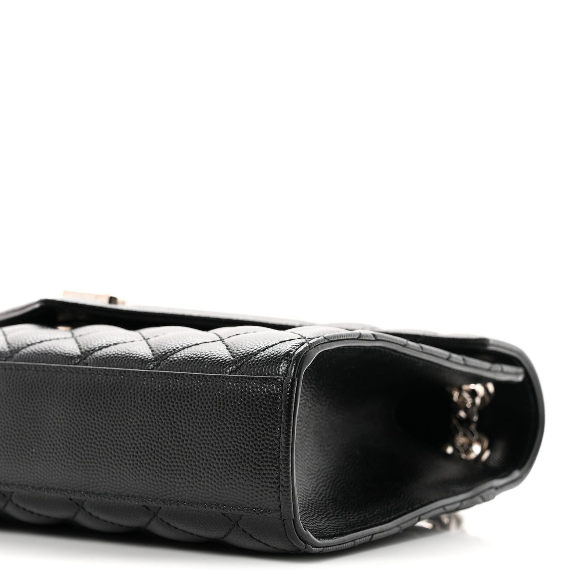 Grain De Poudre Textured Mixed Matelasse Triquilt Medium Monogram Satchel Black