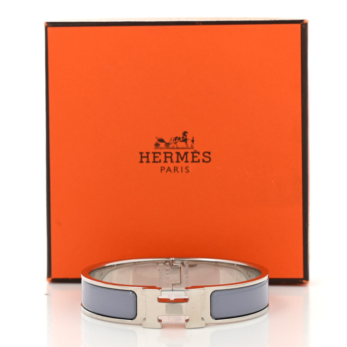 Enamel Narrow Clic Clac H Bracelet PM Bleu Lin