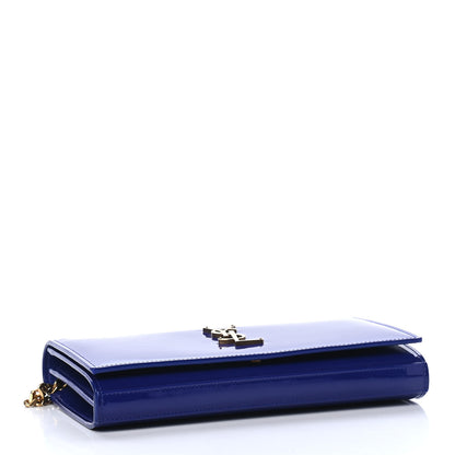 Saint Laurent Patent Calfskin Monogram Kate Wallet On Chain Royal Blue 3 of 4
