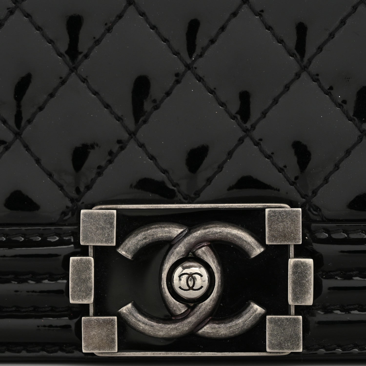 Chanel Patent Quilted Large Boy Flap Black 12 of 14