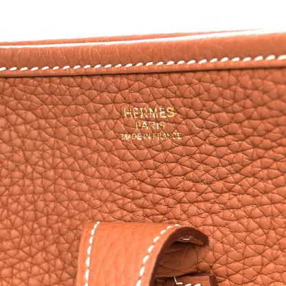 Hermes Taurillon Clemence Evelyne III PM Gold 6 of 10