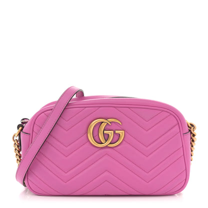 Gucci Calfskin Matelasse Small GG Marmont Chain Shoulder Bag Candy Mousse 1 of 12