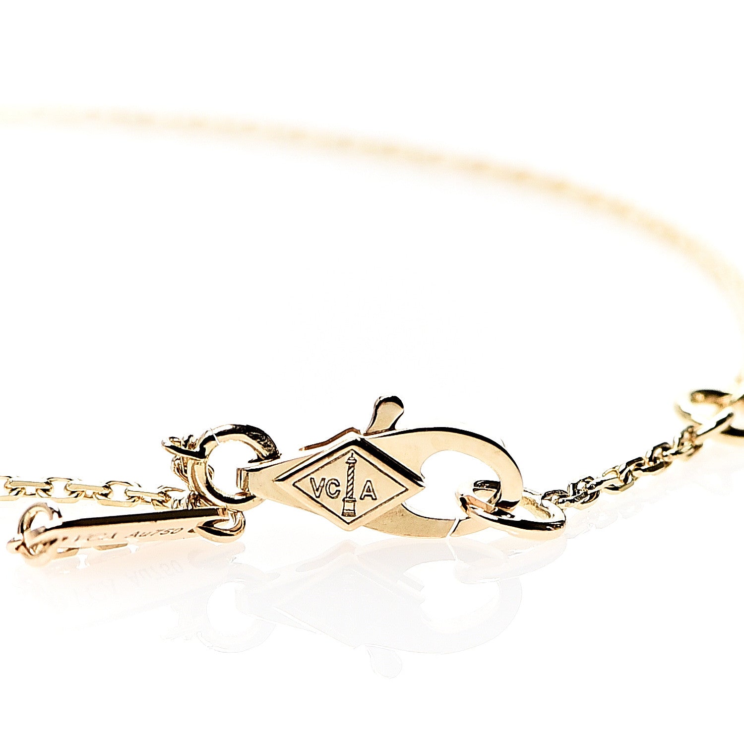 Van Cleef & Arpels 18K Yellow Gold Mother of Pearl Sweet Alhambra Bracelet 3 of 6