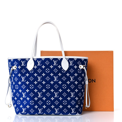 Louis Vuitton Jacquard Velvet Monogram LV Match Neverfull MM Bleu 10 of 10