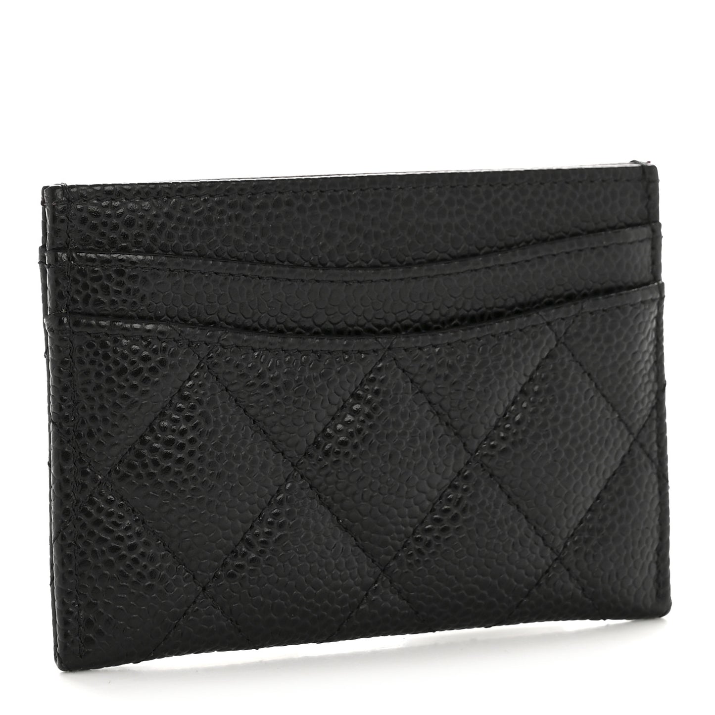 Caviar Quilted Card Holder Black