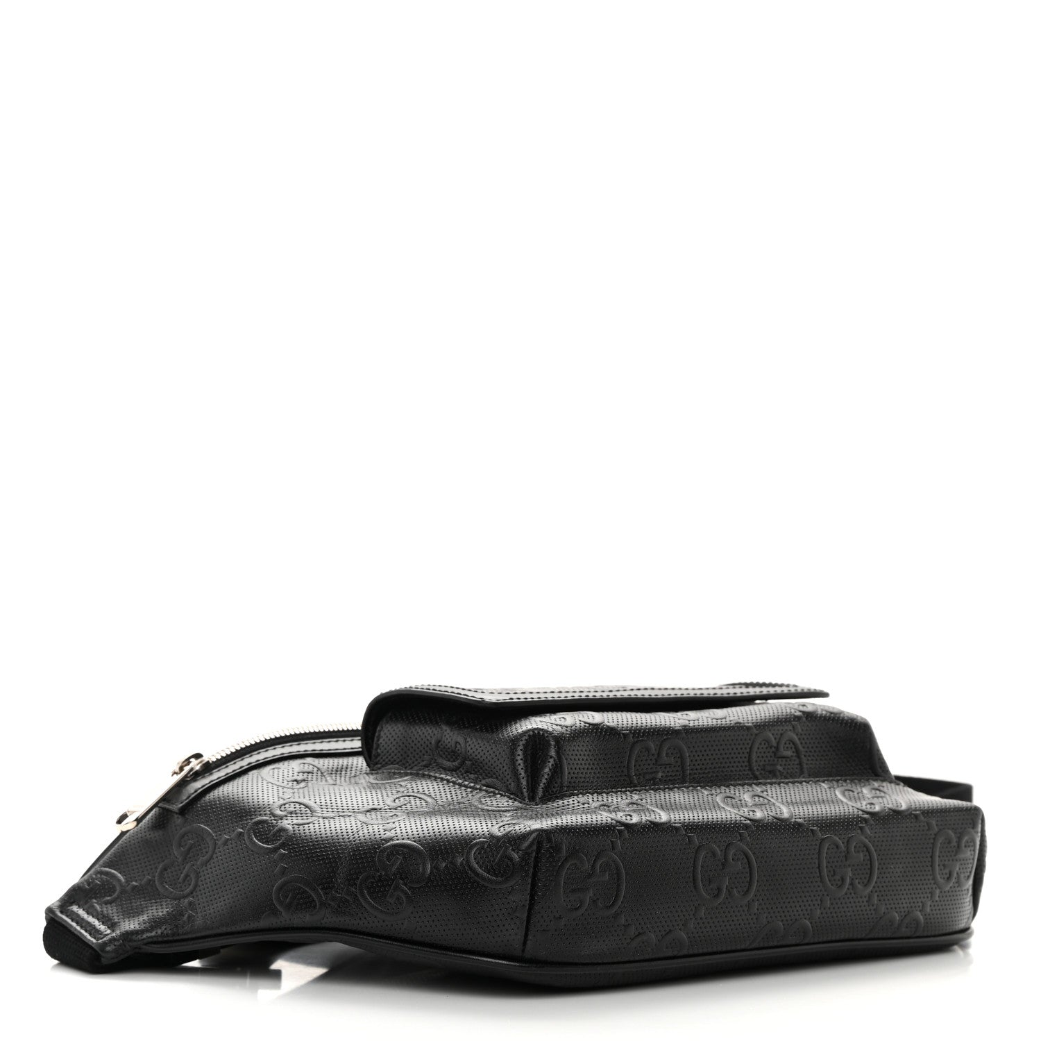 Gucci Calfskin GG Tennis Embossed Pocket Belt Bag Black 4 of 12