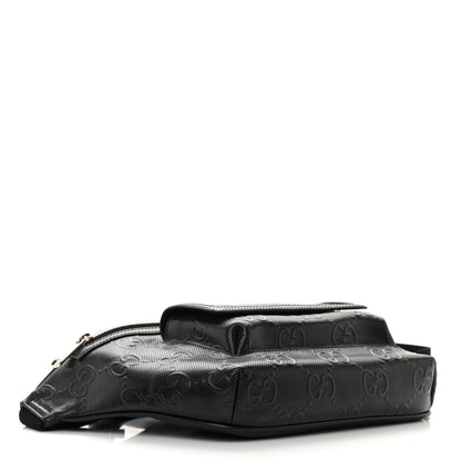Gucci Calfskin GG Tennis Embossed Pocket Belt Bag Black 4 of 12