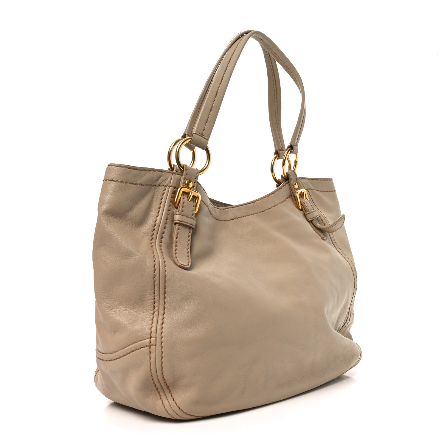 Prada Calfskin Medium Tote Beige 3 of 9