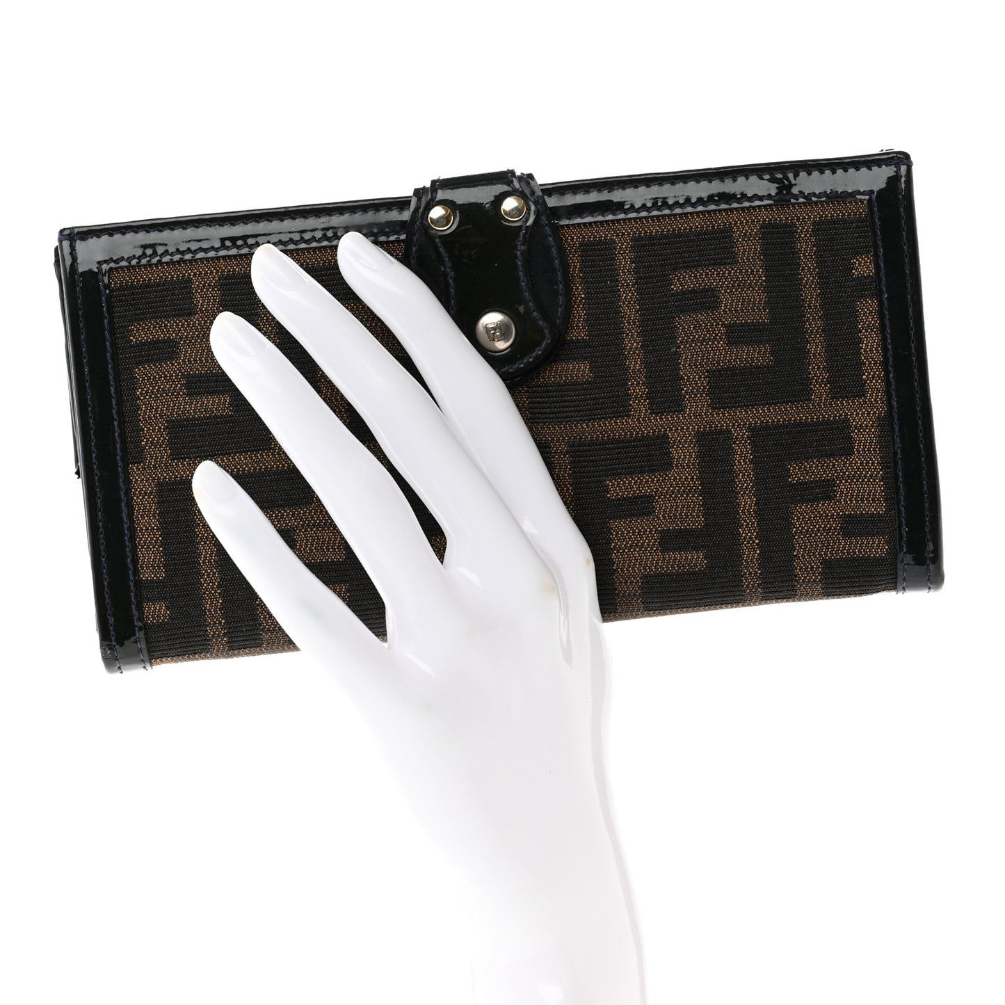 Zucca Patent Continental Wallet Tobacco Blue
