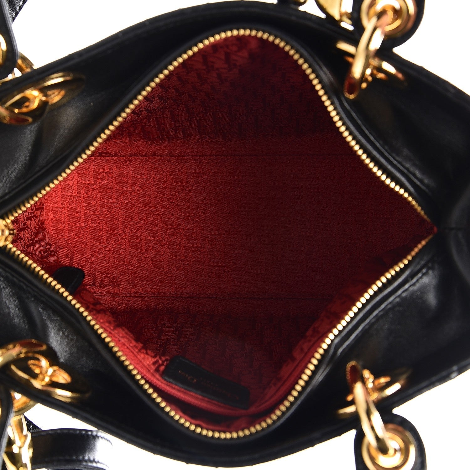 Christian Dior Lambskin Cannage Medium Lady Dior Black 6 of 10