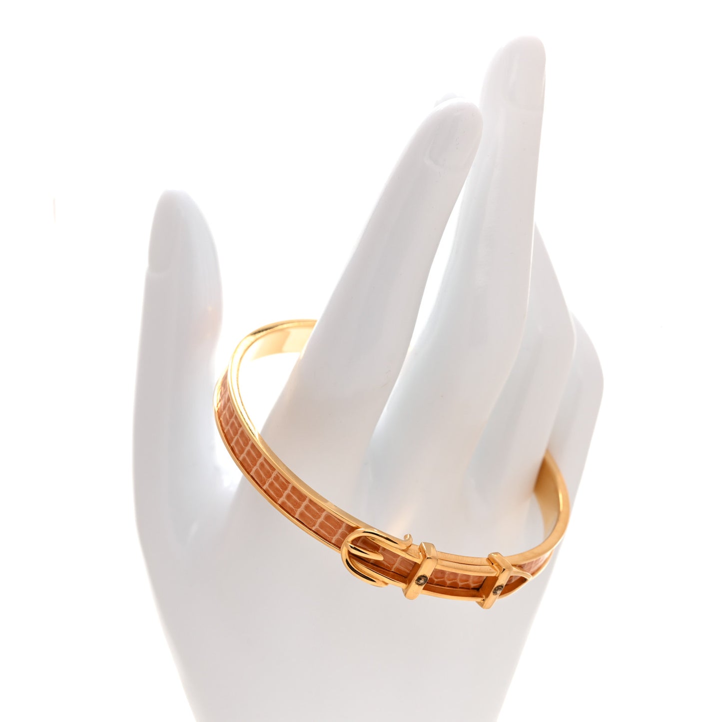 Lizard Narrow Belt Buckle Bangle Bracelet Sesame