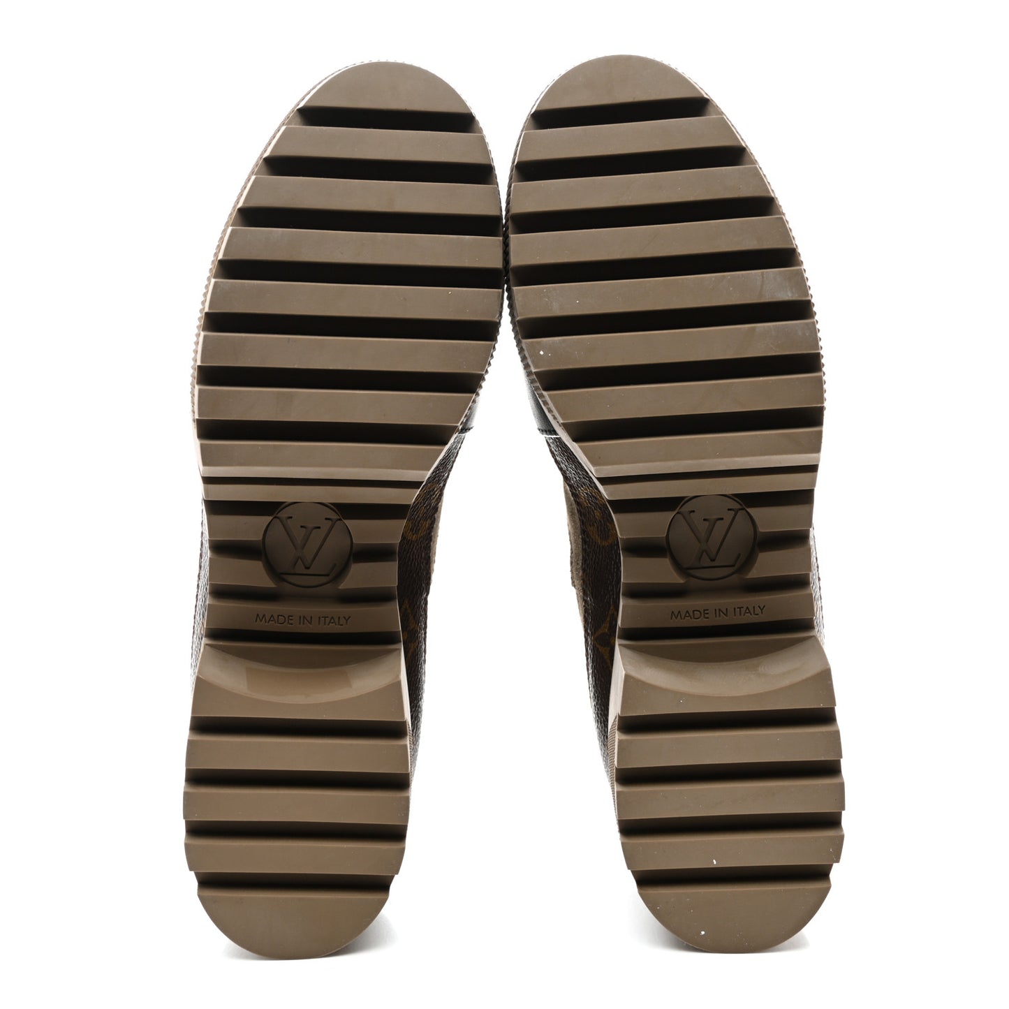 Suede Calfskin Monogram Laureate Platform Desert Boots 39 Taupe