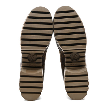 Louis Vuitton Suede Calfskin Monogram Laureate Platform Desert Boots 39 Taupe 5 of 9