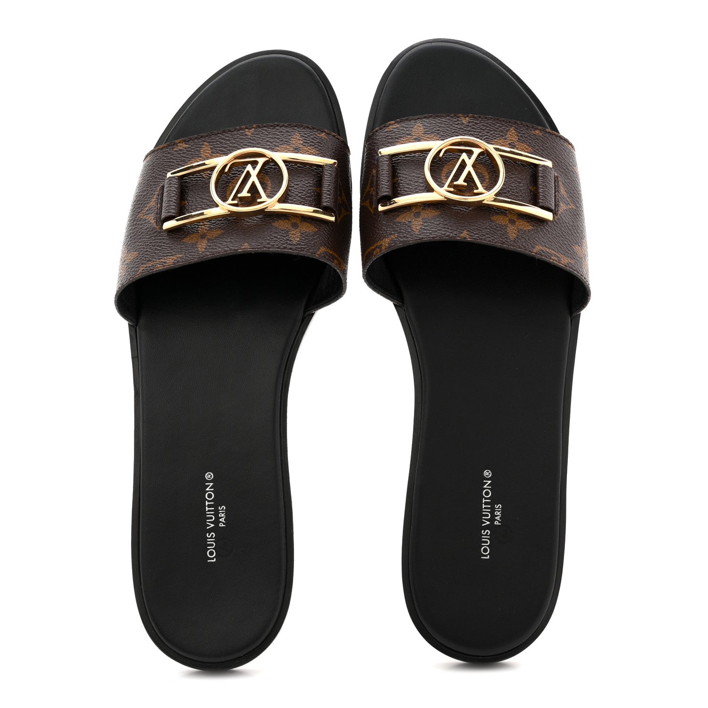 Patent Monogram Lock It Flat Mules 41
