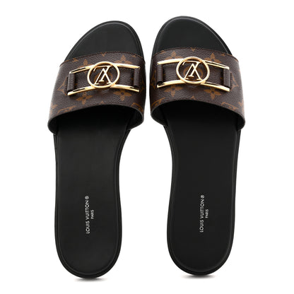 Louis Vuitton Patent Monogram Lock It Flat Mules 41 2 of 11
