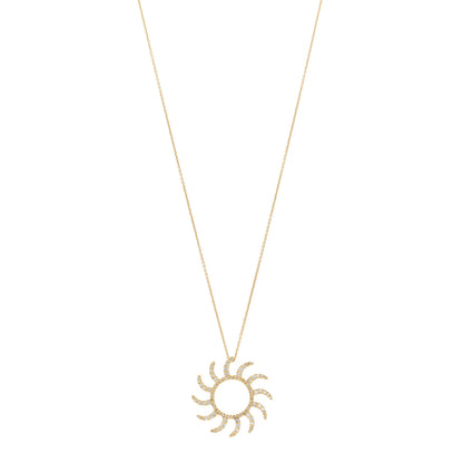 Roberto Coin 18K Yellow Gold Diamond Sun Pendant Necklace 1 of 4