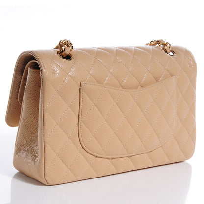 Chanel Caviar Quilted Medium Double Flap Beige 3 of 8