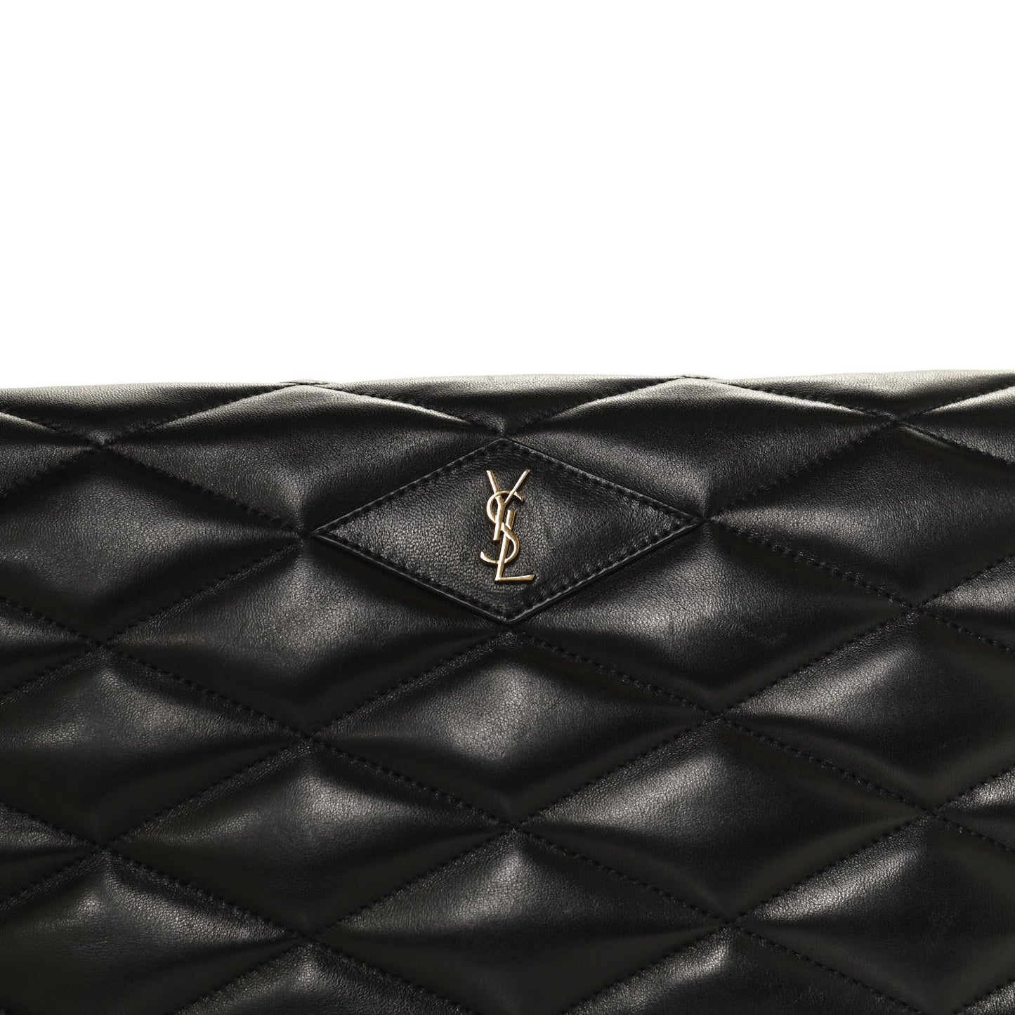 Lambskin Quilted Sade Puffer Envelope Clutch Black