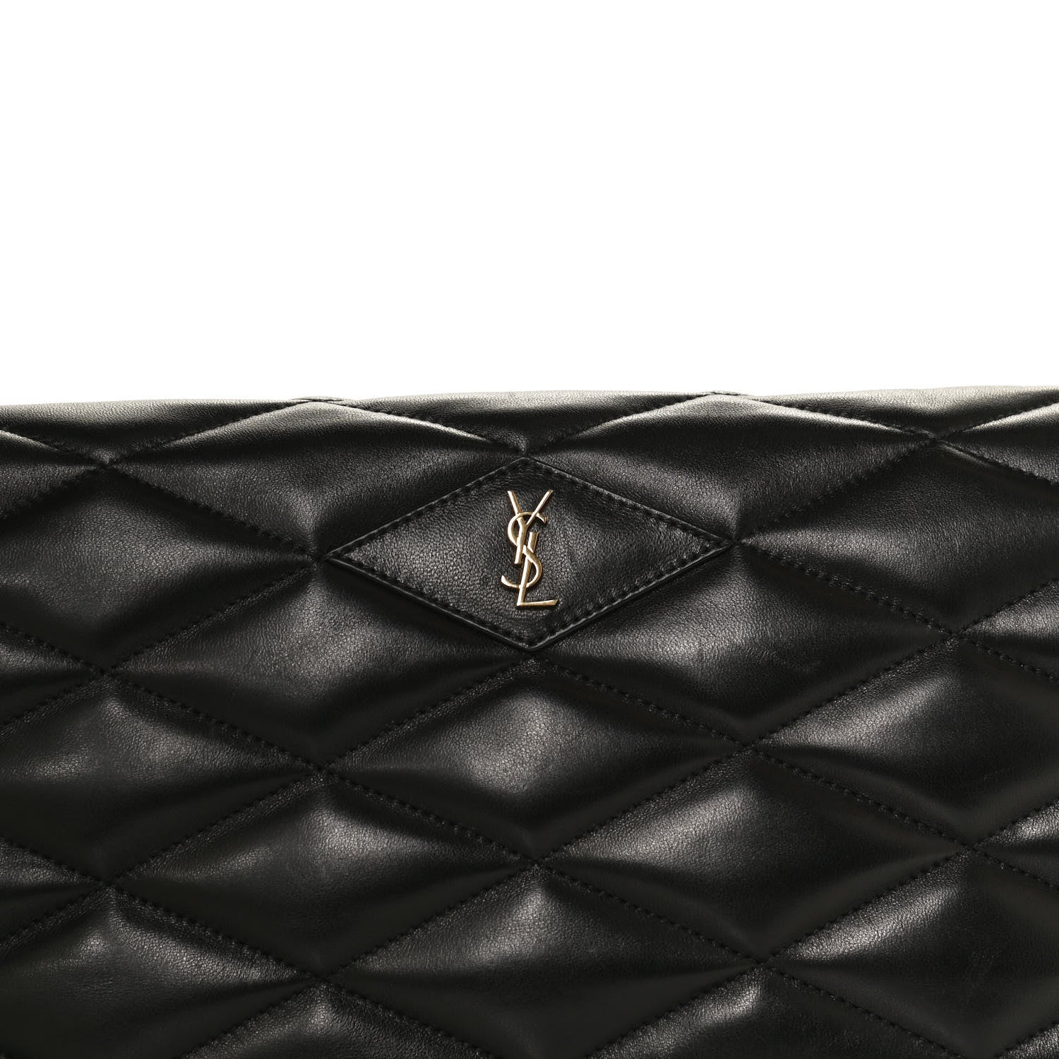 Saint Laurent Lambskin Quilted Sade Puffer Envelope Clutch Black 9 of 11