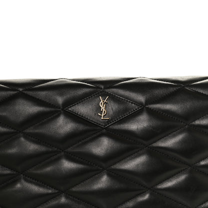 Saint Laurent Lambskin Quilted Sade Puffer Envelope Clutch Black 9 of 11