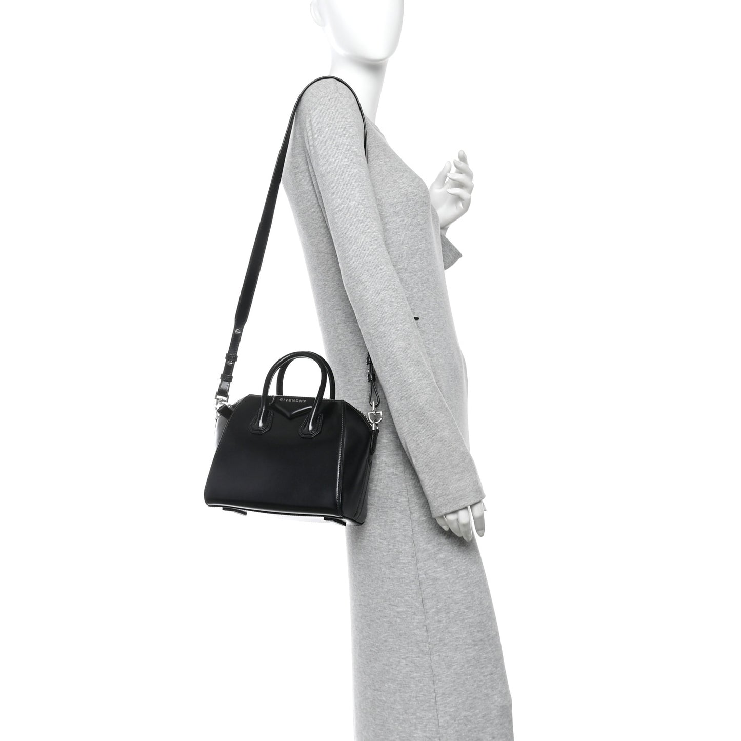 Shiny Lord Calfskin Mini Antigona Black
