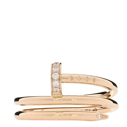 Cartier 18K Yellow Gold Diamond Double Juste Un Clou Ring 48 4.5 1 of 6