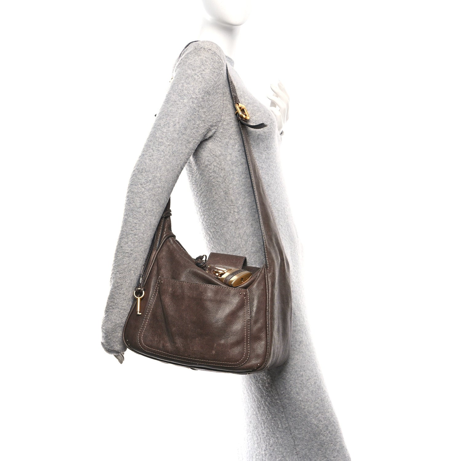 Chloe Calfskin Paddington Hobo Brown 2 of 9