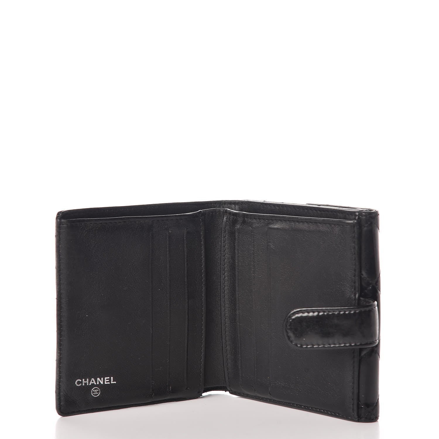 Chanel Patent Quilted Compact French Flap Wallet Black 5 of 16