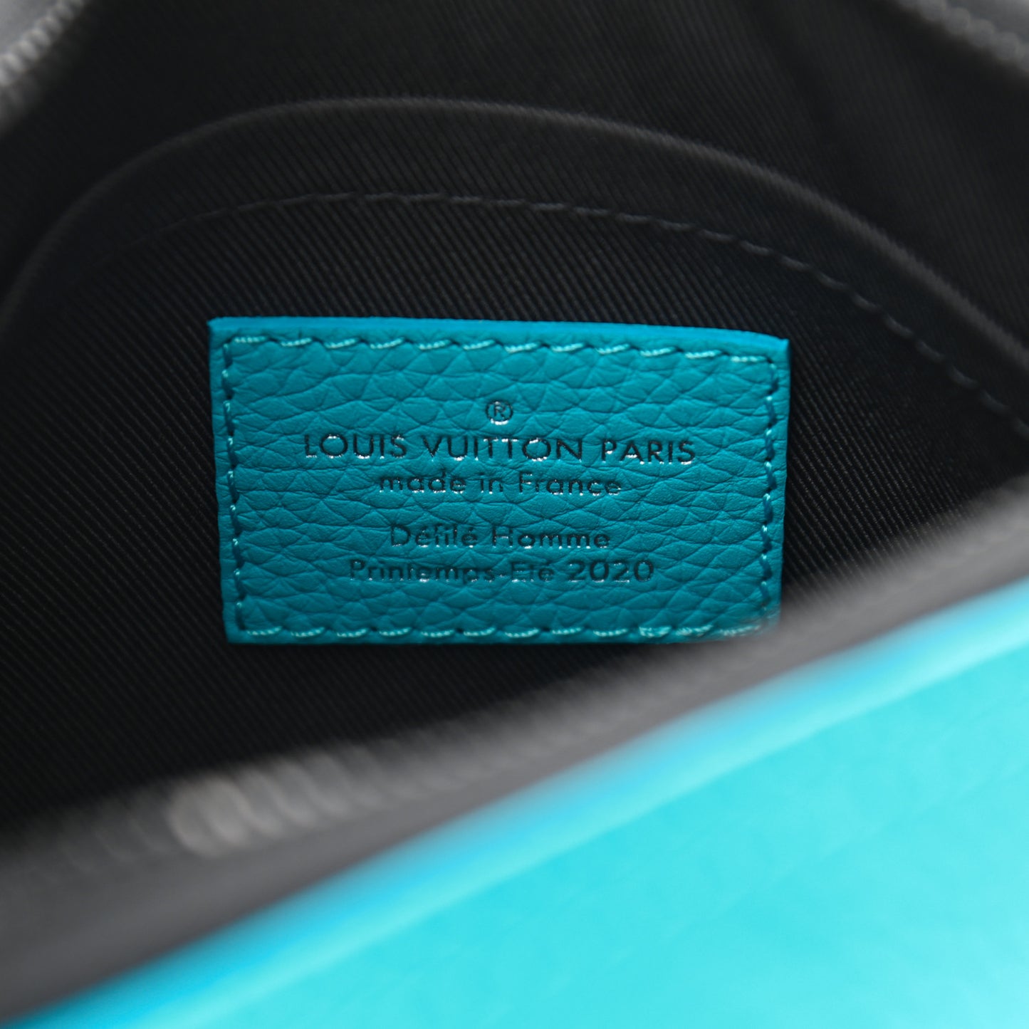 Taurillon Monogram Triangle Messenger Turquoise