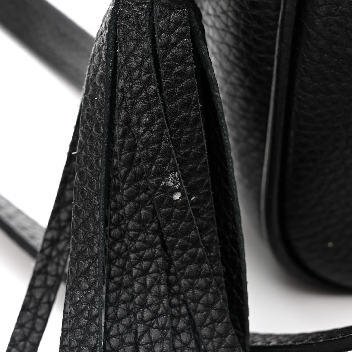 Pebbled Calfskin Small Soho Disco Bag Black