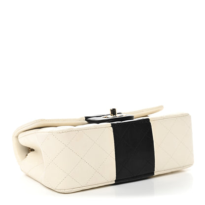 Chanel Lambskin Quilted Mini Rectangular Flap White Black 4 of 11