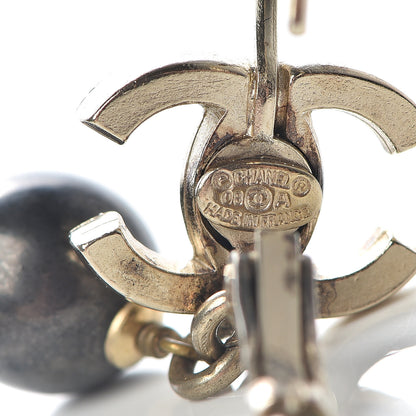 Chanel Bead CC Dangle Earrings Gold 4 of 5