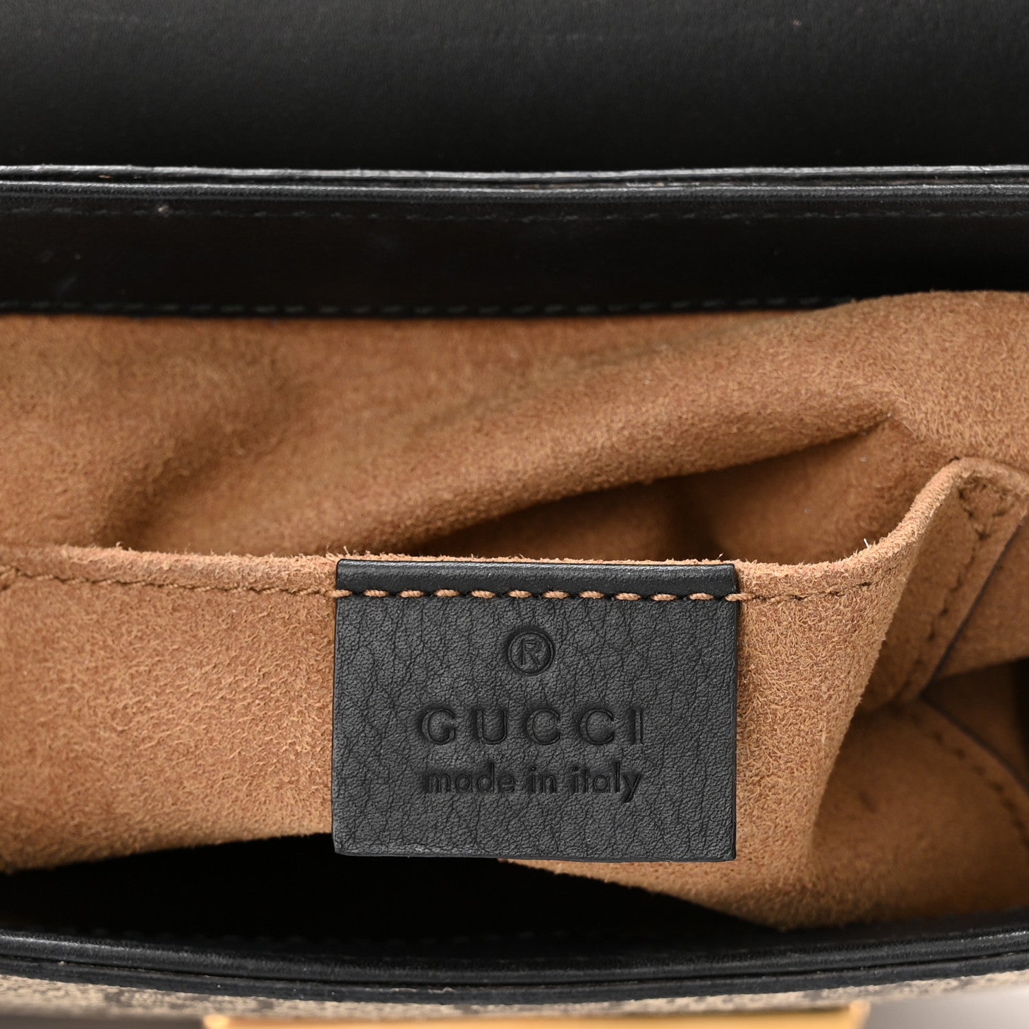 Gucci GG Supreme Monogram Web Medium Padlock Messenger Shoulder Bag Black 6 of 13