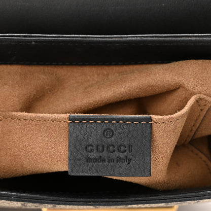 Gucci GG Supreme Monogram Web Medium Padlock Messenger Shoulder Bag Black 6 of 13