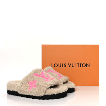Louis Vuitton Shearling Paseo Flat Comfort Mule 37 Beige 9 of 9