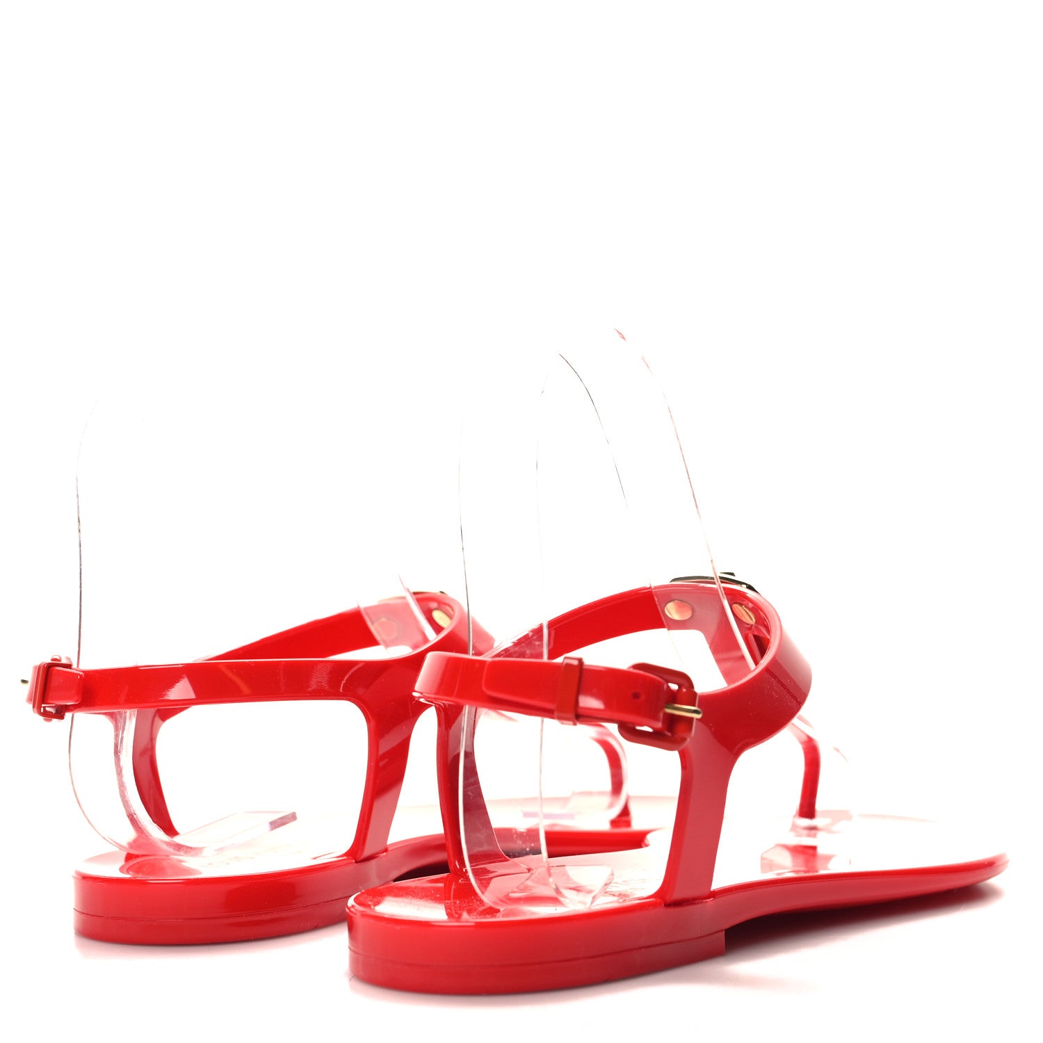 Louis Vuitton Rubber Bikini Thong Flat Sandals 38 Red 4 of 7