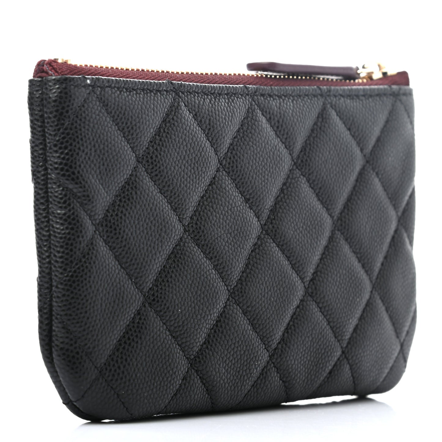 Caviar Quilted Small Cosmetic Case Black
