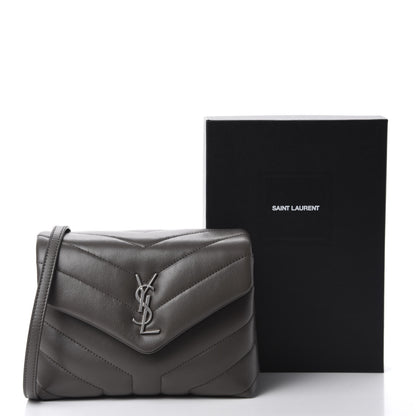 Saint Laurent Calfskin Y Quilted Monogram Toy Loulou Crossbody Bag Earth 12 of 12
