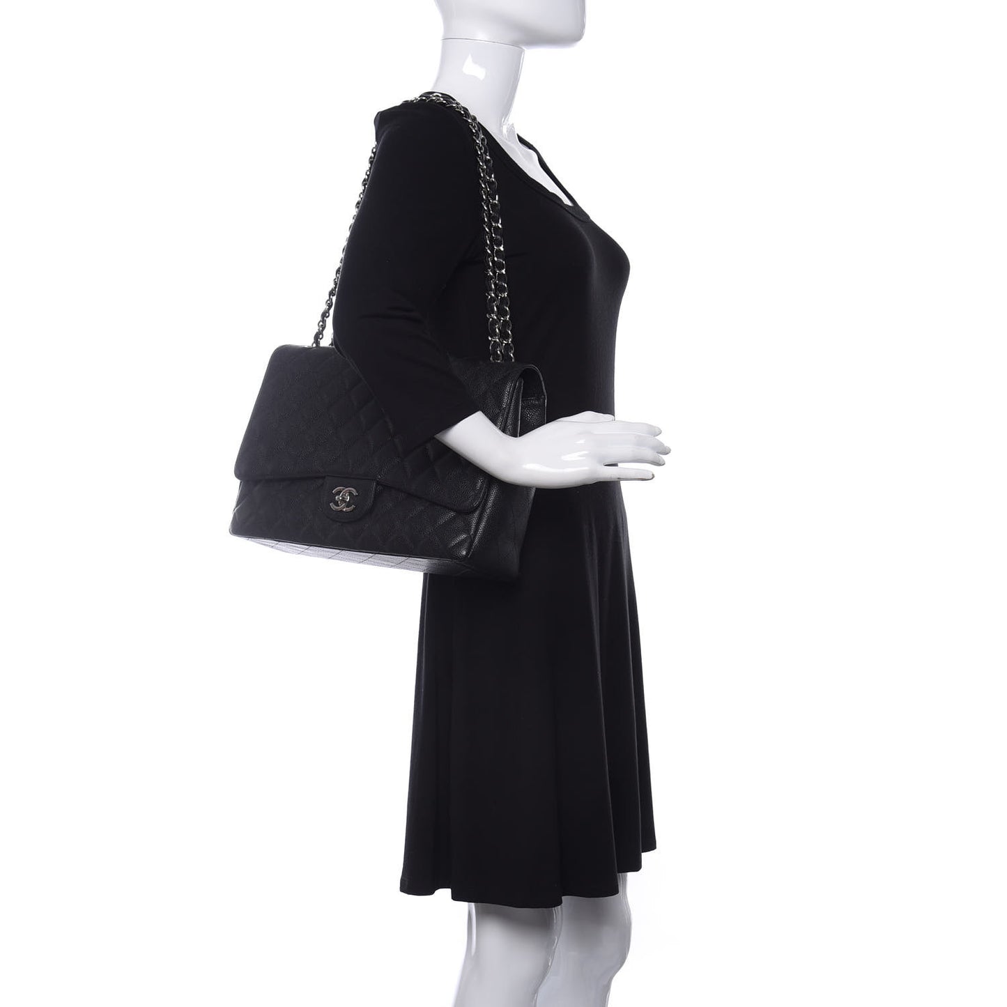 Caviar Quilted Maxi Single Flap Black