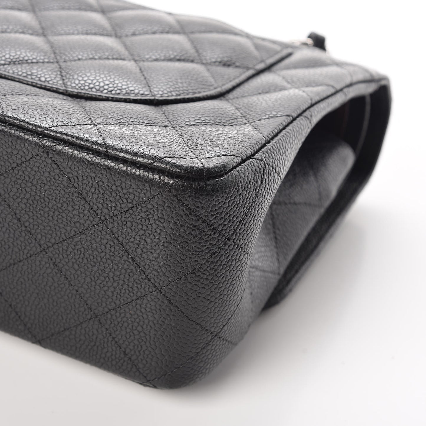 Caviar Quilted Jumbo Double Flap Black