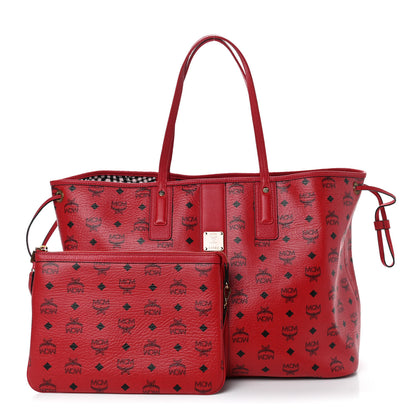MCM Visetos Large Liz Reversible Shopper Tote Ruby Red 1 of 15