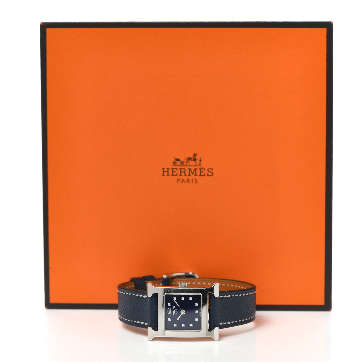 Stainless Steel Epsom Diamond 21mm Heure H Hour Quartz Watch Malta