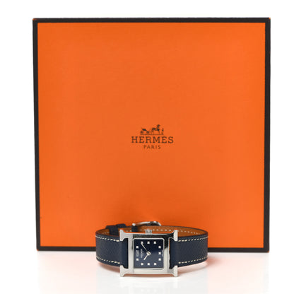Hermes Stainless Steel Epsom Diamond 21mm Heure H Hour Quartz Watch Malta 5 of 5