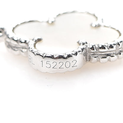 Van Cleef & Arpels 18K White Gold Mother of Pearl 5 Motifs Vintage Alhambra Bracelet 5 of 8